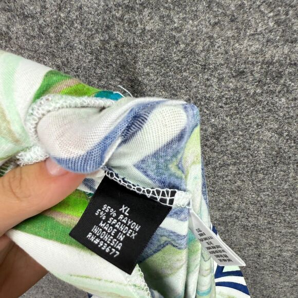 A New Approach Skirt Women XL Green Striped Maxi Long Rayon High Rise Pull On - Picture 6 of 7